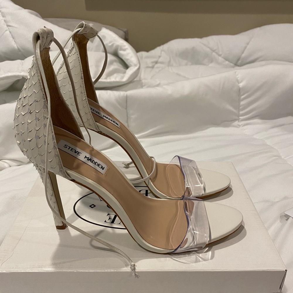 White Steve Madden heels
